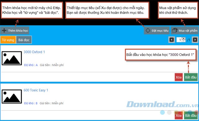 Thêm khóa học Ettip