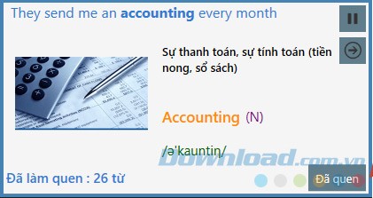 Giao diện nhắc nhở