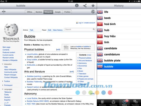 English Vietnamse Dictionary HD Free for iPad