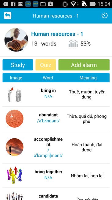 Học từ vựng theo chủ đề