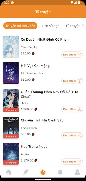 Tủ truyện đa dạng thể loại