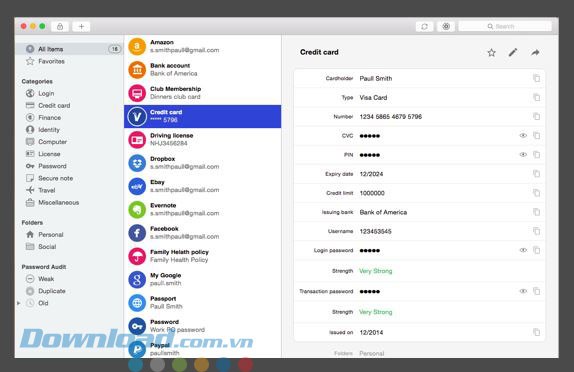 Phần mềm quản lý mật khẩu Enpass cho Mac