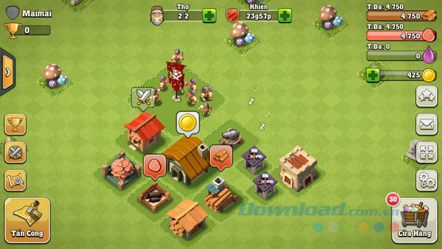 Giao diện chính game Era of War