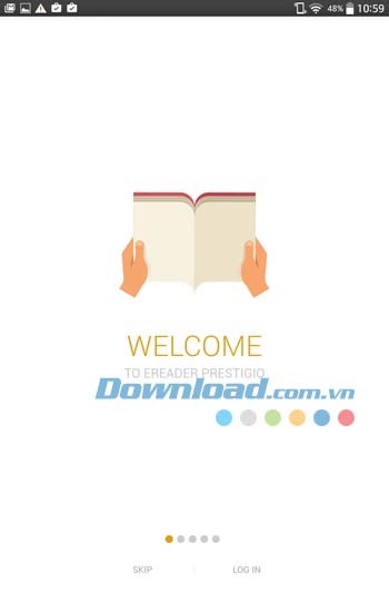 Giao diện khởi động của eReader Prestigio