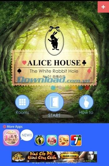 Giao diện game Escape Alice House