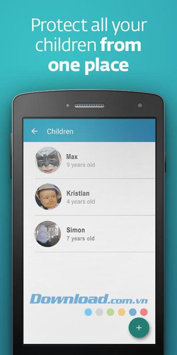 Tính năng của ứng dụng ESET Parental Control