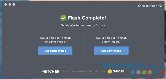 Tiện ích ghi ảnh sang thẻ nhớ nhanh Etcher