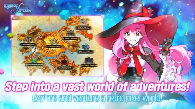 Phiêu lưu và khám phá thế giới pixel rộng lớn trong game Eternal Fantasia