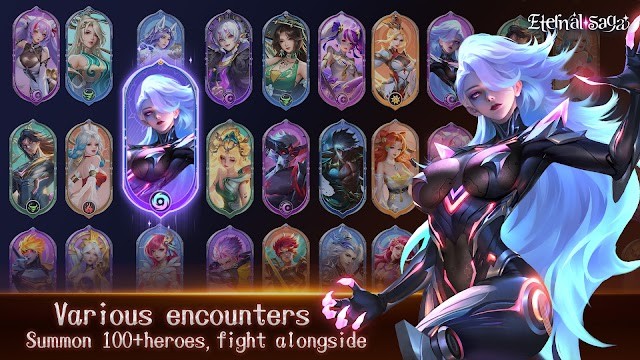 Triệu hồi hơn 100 anh hùng mạnh mẽ chiến đấu bên cạnh bạn trong game Eternal Saga