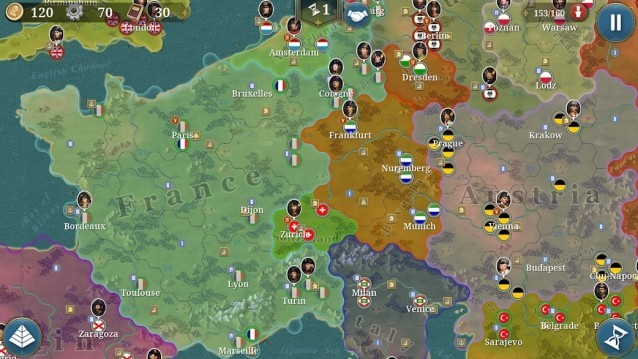 Bản đồ game European War 6: 1804 cho Android