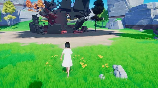 Bối cảnh trong Ever Forward được thiết kế với hai tông màu đối lập