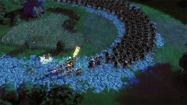 Chỉ huy quân đội chiến đấu chống lại đàn quái vật khổng lồ