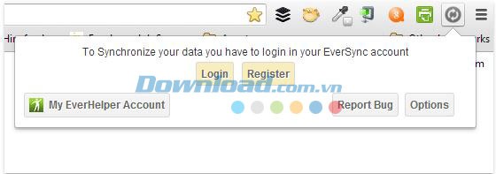 Đăng nhập tài khoản EverSync trên Chrome