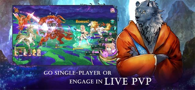 Evertale cung cấp chế độ 1 người chơi offline và chế độ PvP online