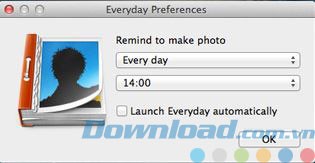 Nhắc nhở thời gian chụp ảnh