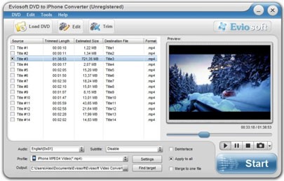 Eviosoft DVD to iPhone Converter