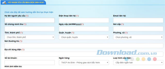 Đăng ký mua điện