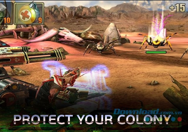 Nhiệm vụ bảo vệ căn cứ trong game Evolution: Battle for Utopia