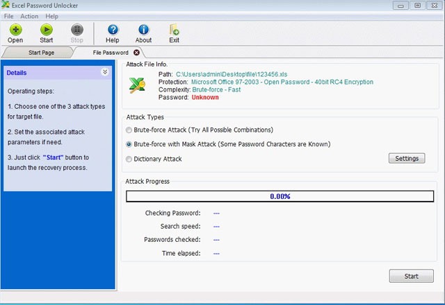 Khôi phục mật khẩu của tập tin Excel