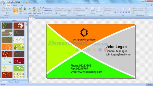 EximiousSoft Business Card Designe