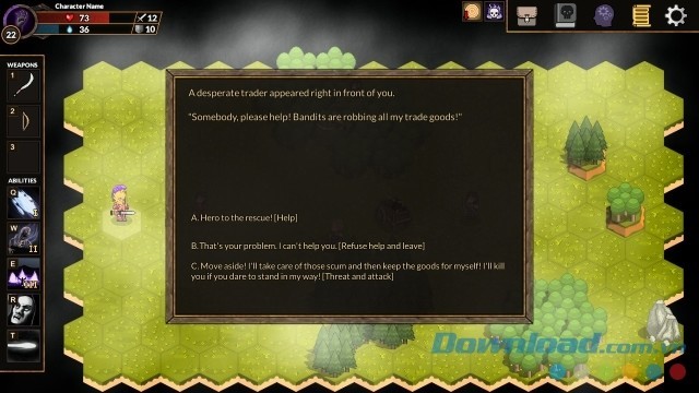 Cố gắng đưa ra các quyết định sáng suốt trong game chiến thuật nhập vai Expect The Unexpected cho máy tính và Mac