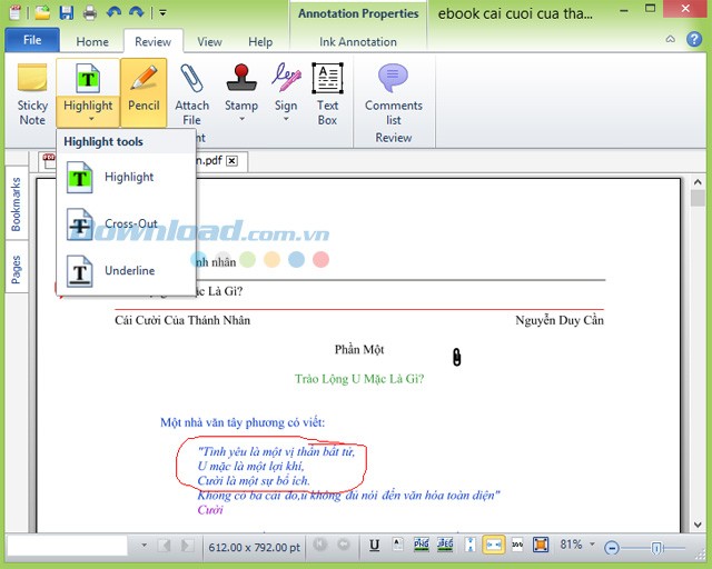 Các tính năng Highlight