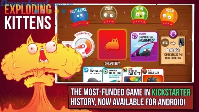 Game thẻ bài mèo nổ Exploding Kittens thú vị trên Android