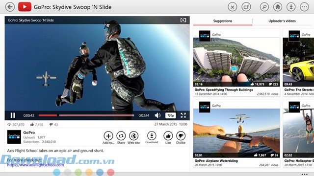Giao diện xem video