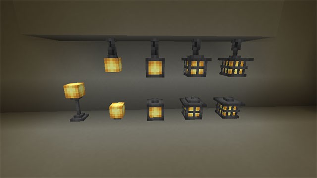 Các loại đèn bàn, đèn lồng... được dùng để thắp sáng và trang trí