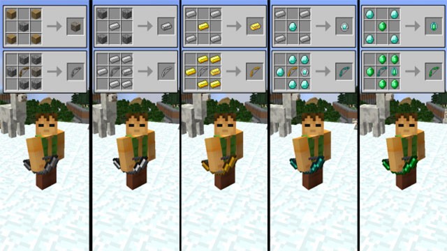 Công thức chế tạo các loại cung tên trong Extra Bows Mod