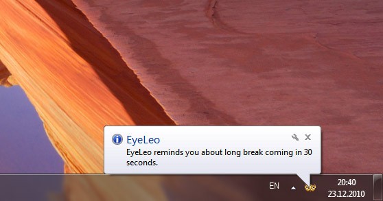 EyeLeo thông báo sớm cho người dùng trước quãng nghỉ dài