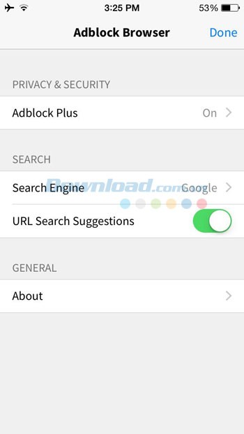 Thiết lập Adblock Browser