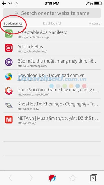 Quản lý dấu trang