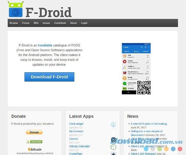 Ứng dụng thay thế Google Play Store mã nguồn mở F-Droid cho Android