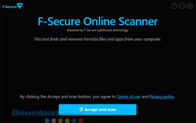 Giao diện phần mềm F-Secure Online Scanner