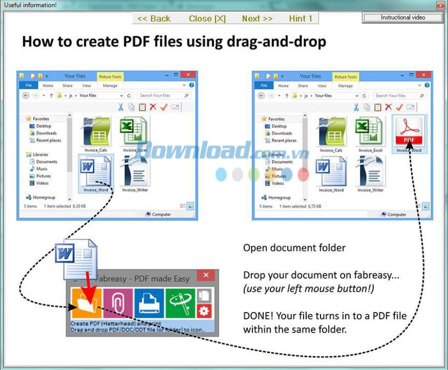 Mô phỏng quy trình làm việc của Fabreasy
