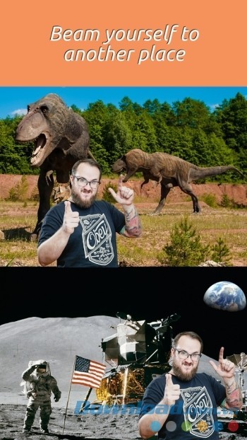 Thay đổi phông nền, tạo hiệu ứng như đang ở trong rừng hoặc trên mặt trăng