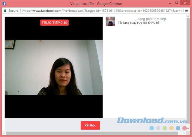 Stream video trực tuyến trên Facebook for web