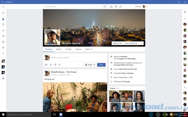 Trang cá nhân trên Facebook cho Windows 10