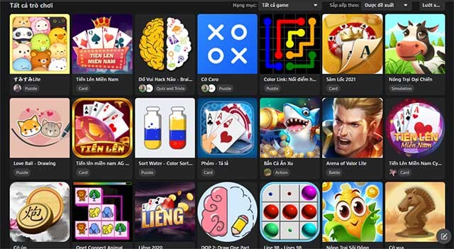 Facebook Gaming cung cấp rất nhiều trò chơi để bạn chơi trực tiếp trên web