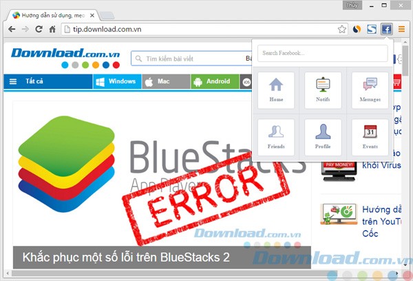 Giao diện chính của Facebook One cho Chrome