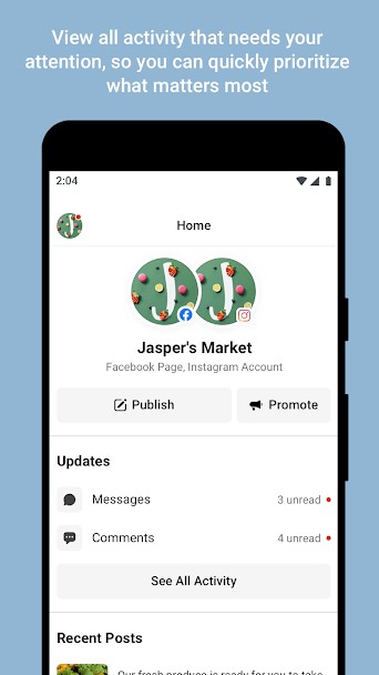 Facebook Business Suite for Android hỗ trợ quản lý Fanpage Facebook và Instagram