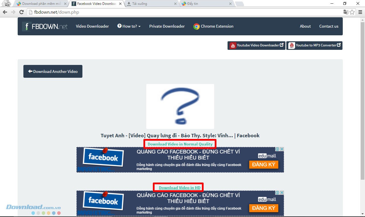 Chọn chất lượng tải về
