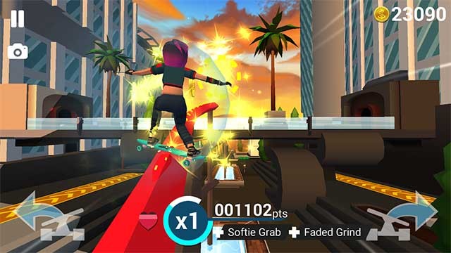 Điều khiển một anh chàng trượt ván trong game runner vui nhộn Faily Skater