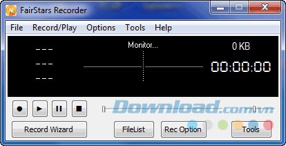 Giao diện FairStars Recorder