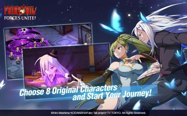 Chọn từ 80 nhân vật FAIRY TAIL gốc và bắt đầu hành trình của bạn trong game FAIRY TAIL: Forces Unite