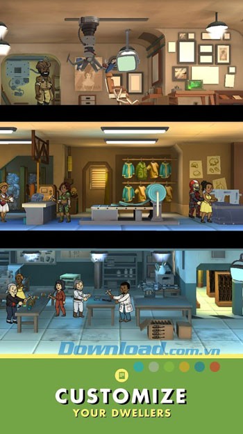 Giao diện chơi game Fallout Shelter trên Android