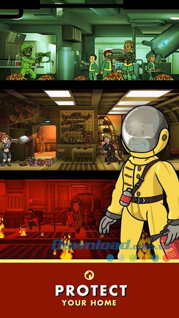 Giao diện chơi game Fallout Shelter trên Android