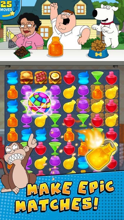 Thực hiện các ghép nối hoành tráng trong Family Guy - Another Freakin' Mobile Game