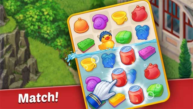 Family Hotel có nhiều màn chơi match-3 dễ thương với các combo sức mạnh đa dạng